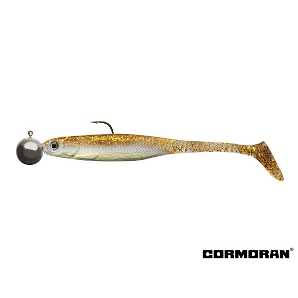 CORMORAN Crazy Fin Shad RTF golden seed Gumená nástraha s jigovou hlavou