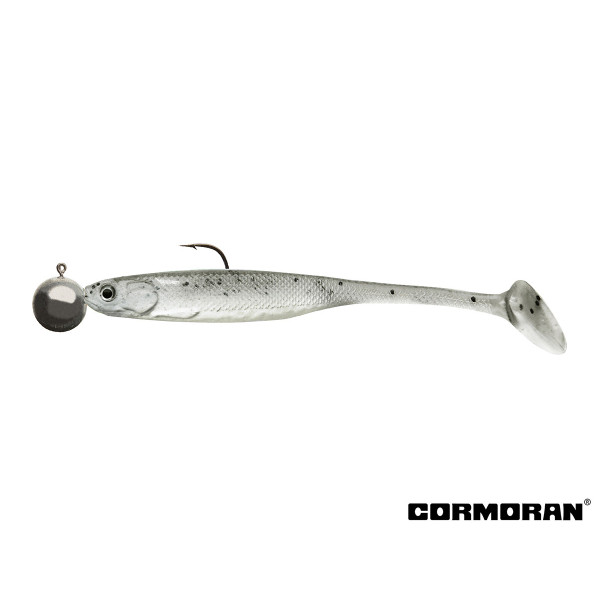 CORMORAN Crazy Fin Shad RTF pearl white | Gumená nástraha s jigovou hlavou