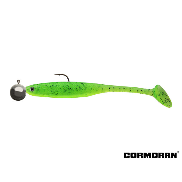 CORMORAN Crazy Fin Shad RTF sunny green Gumená nástraha s jigovou hlavou