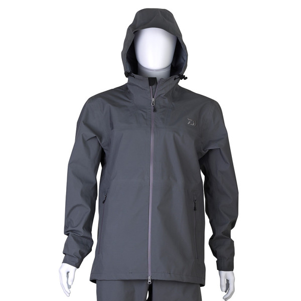 DAIWA RAINMAX Stretch Rain Jacket Steel Grey Nepremokavá rybárska bunda s kapucňou